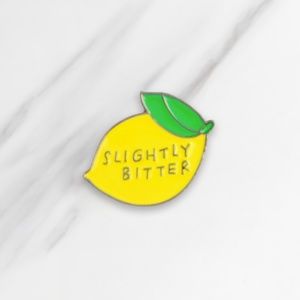 Slightly bitter lemon enamel pin